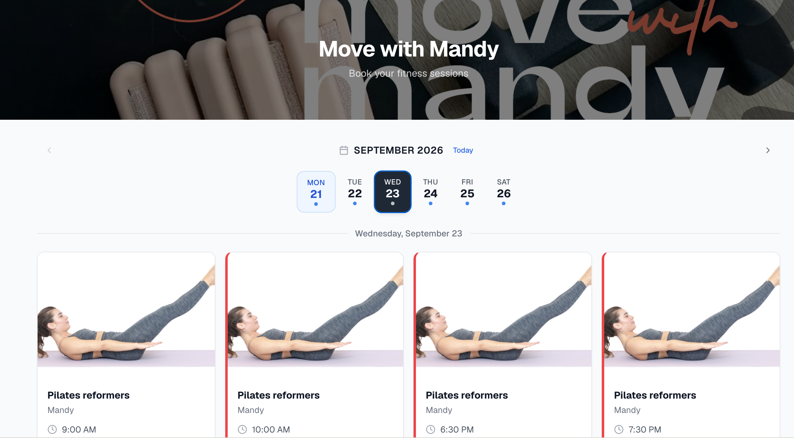 Fitness Booking App